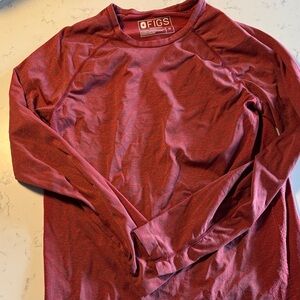 Figs women’s M salta Burgundy Long Sleeve Tee